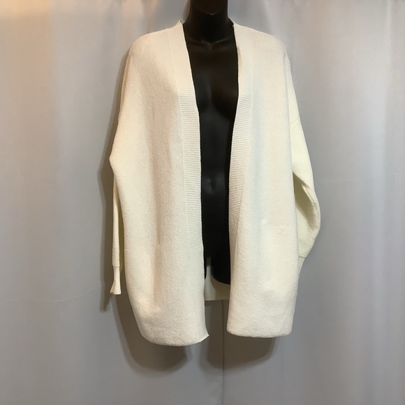 Devoted Cardigan Women’s Size Medium Open Front Knit Pockets Cream - Picture 12 of 12